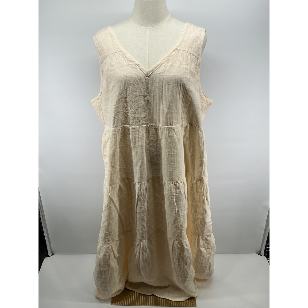 100% Organic Cotton Gauze Tiered Maxi Dress